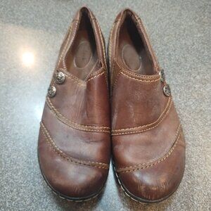 Clark's Ashland Alpine Brown Leather Loafers Size 8.5 G204